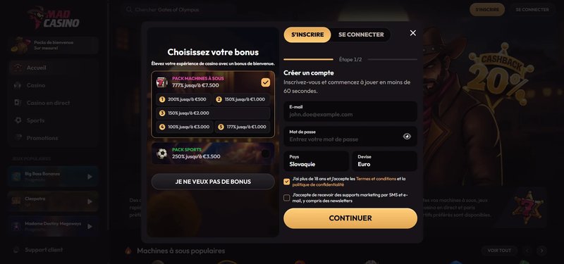 Découvrez les Offres Promotionnelles les Plus Excluives de Madcasino en France à France